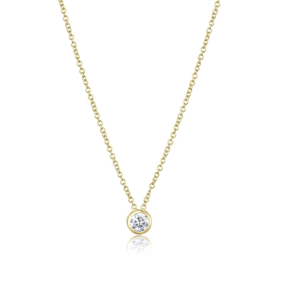 18ct Gold Diamond Solitaire Necklace 0.20ct Thumbnail Image 0