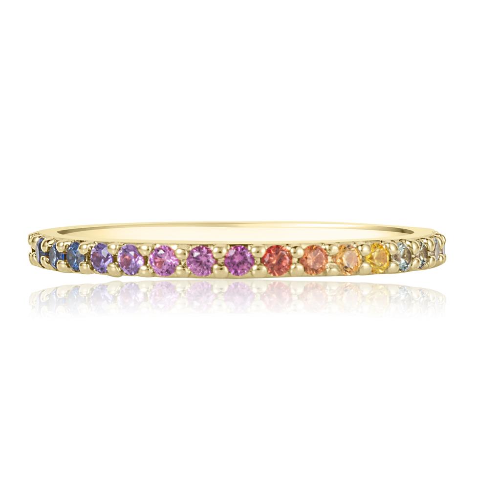 Samba 18ct Yellow Gold Rainbow Sapphire Half Eternity Ring Thumbnail Image 2