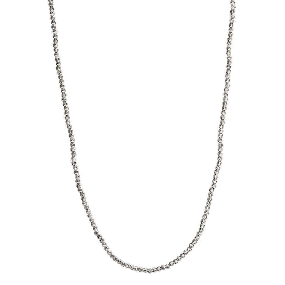 18ct White Gold Faceted Bead Detail Necklace Thumbnail Image 0