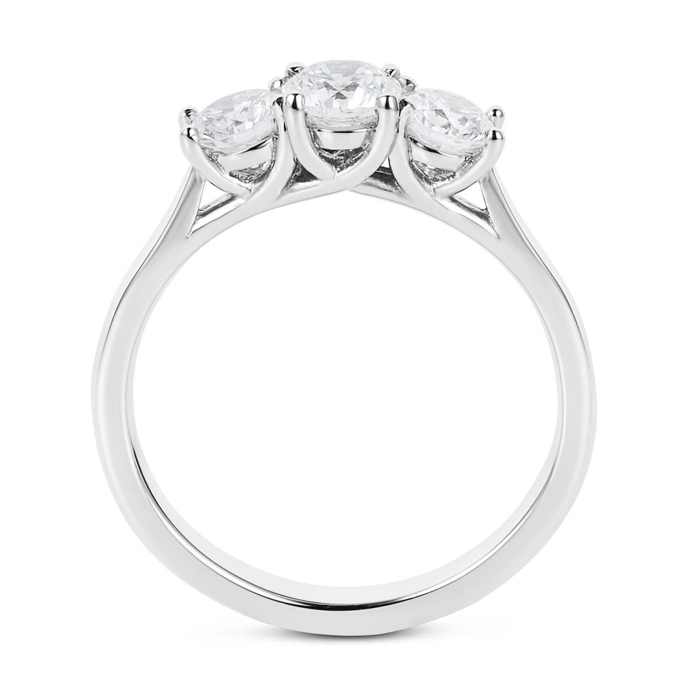 Platinum Diamond Three Stone Engagement Ring 1.00ct Thumbnail Image 3