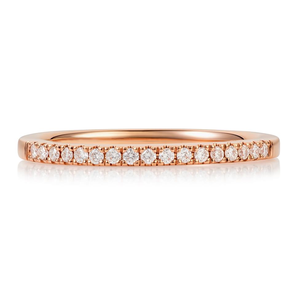 18ct Rose Gold Diamond Set Wedding Ring 0.12ct Thumbnail Image 1