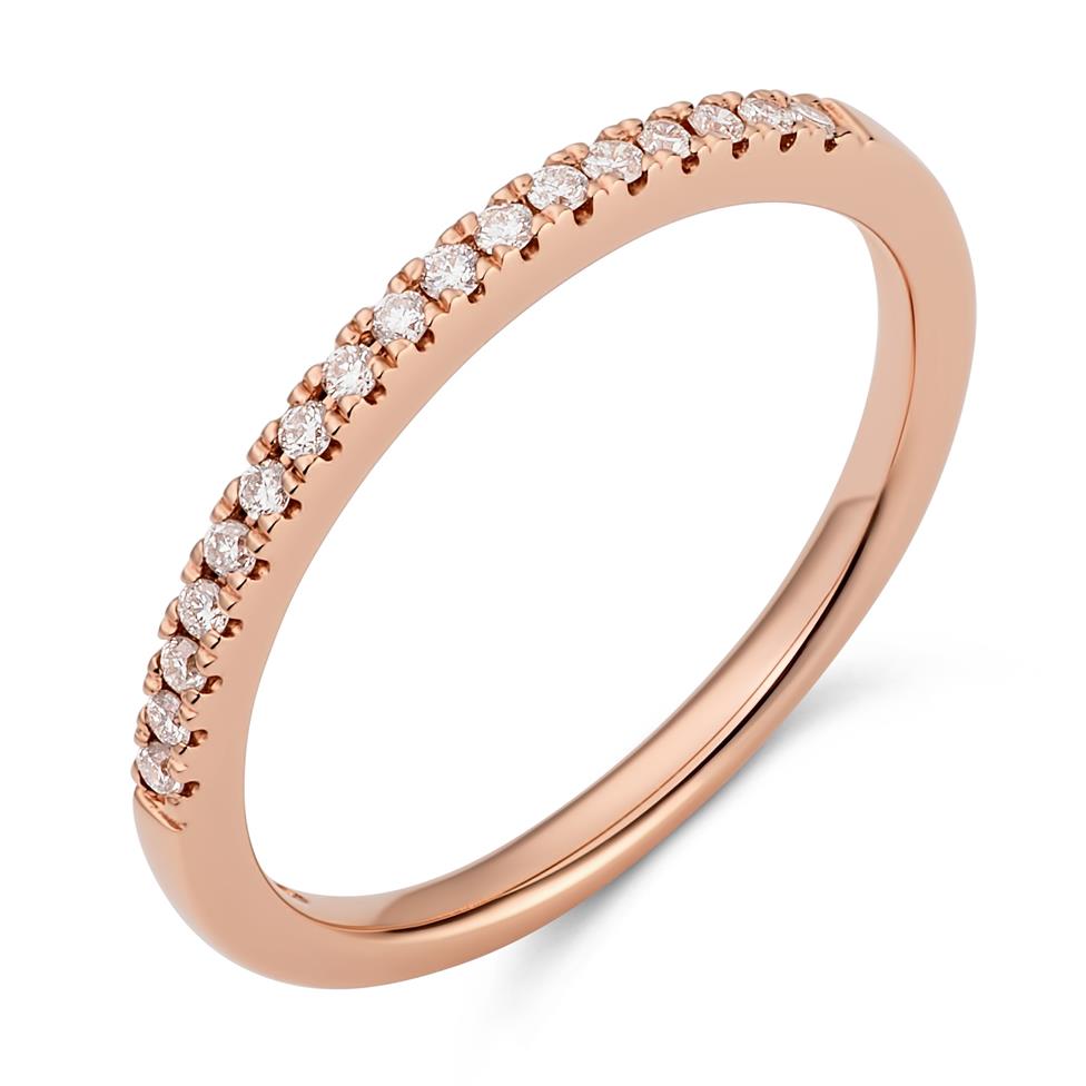 18ct Rose Gold Diamond Set Wedding Ring 0.12ct Thumbnail Image 0