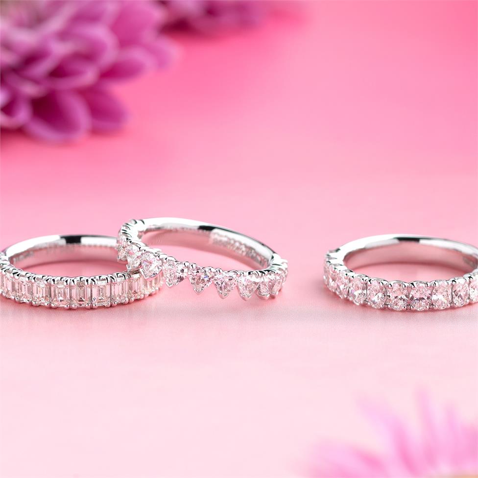 Platinum Oval Cut Diamond Half Eternity Ring 1.25ct Thumbnail Image 4