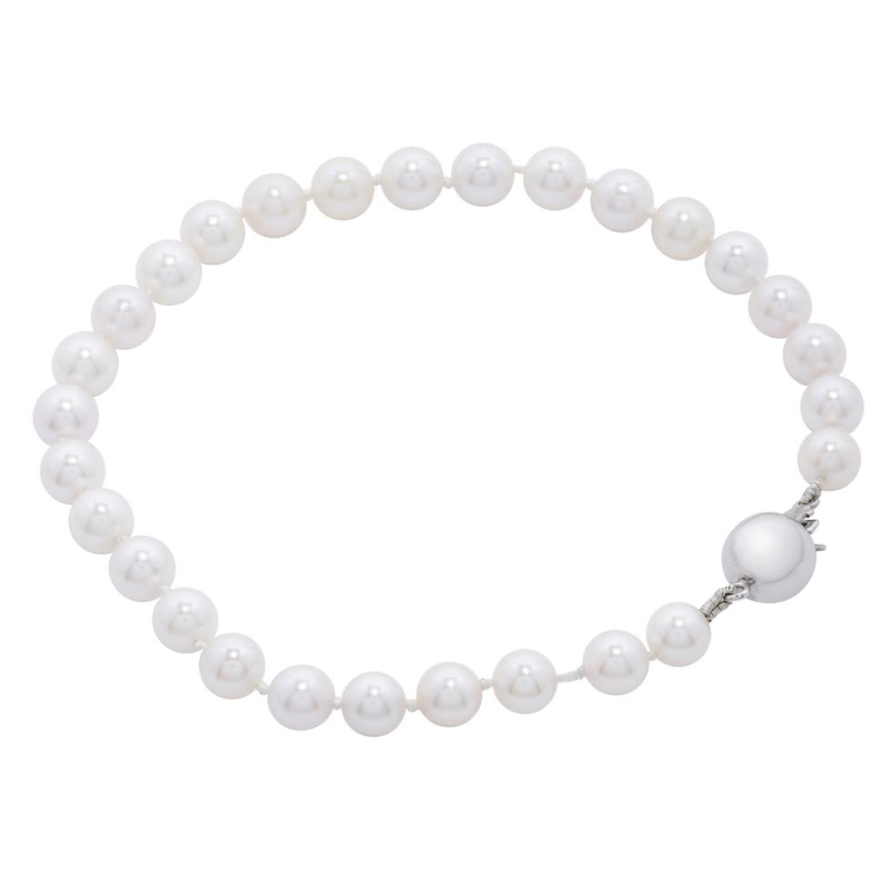 18ct White Gold Freshwater Pearl Bracelet 6.5-7.0mm | 19cm Thumbnail Image 0