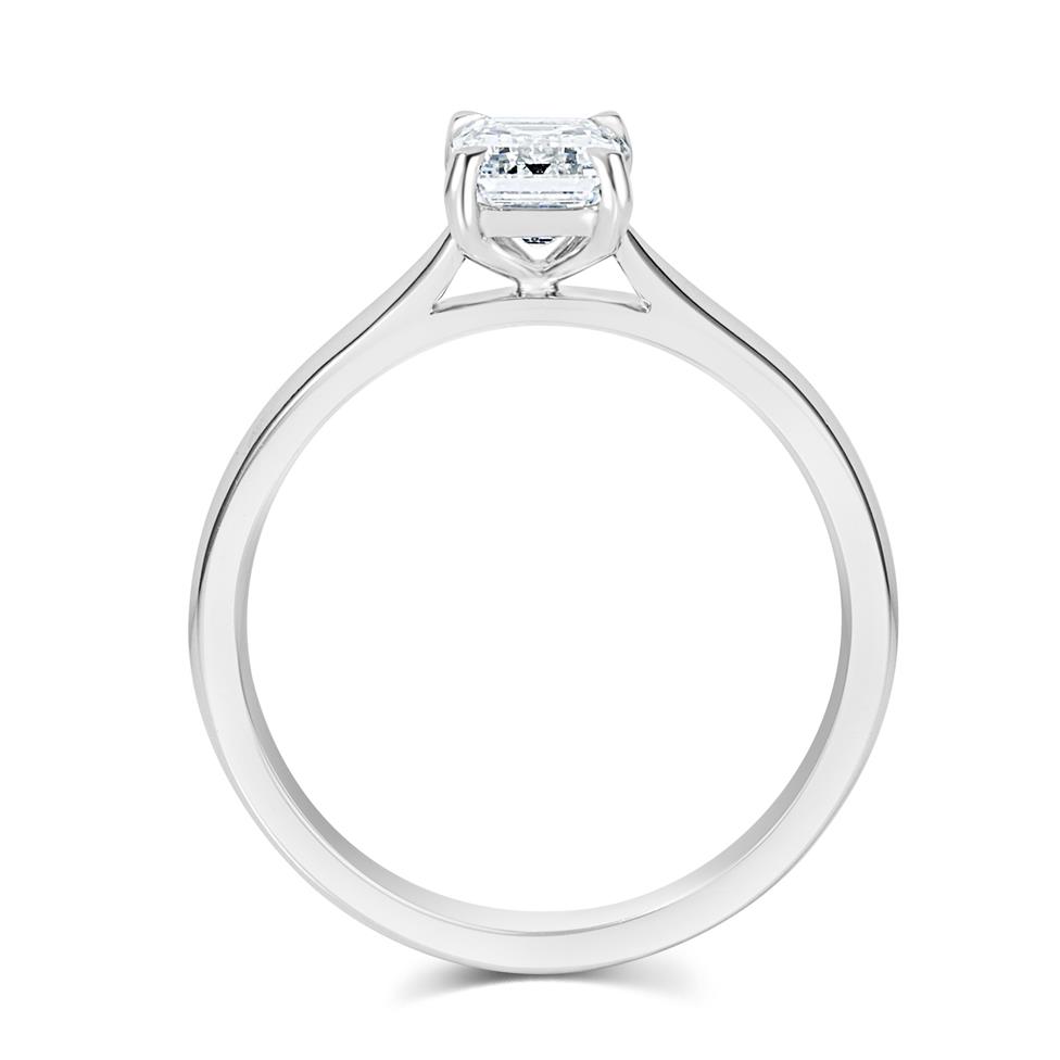 Platinum Emerald Cut Diamond Solitaire Engagement Ring 1.00ct Thumbnail Image 3