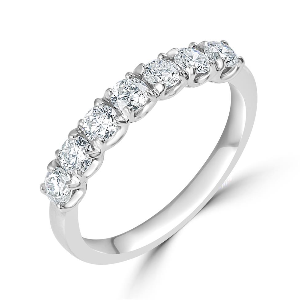 Platinum Diamond Seven Stone Eternity Ring 0.70ct Thumbnail Image 0