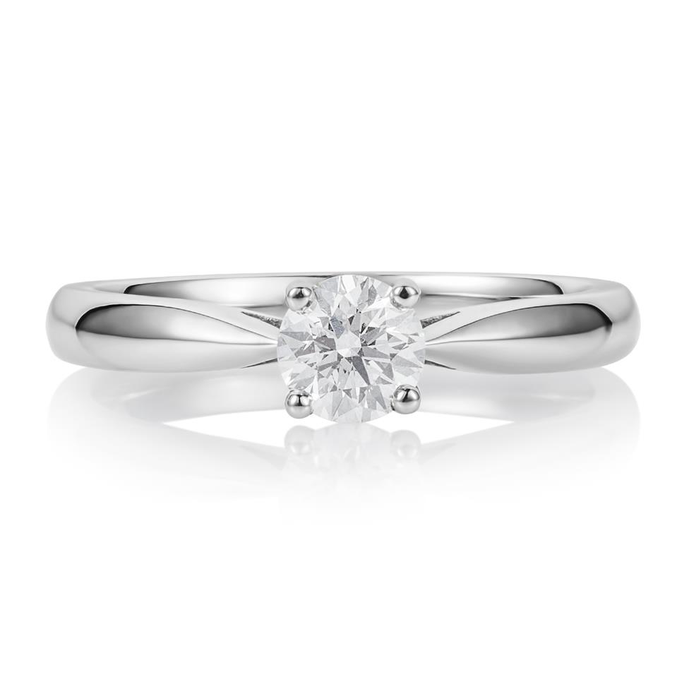Platinum Classic Design Diamond Solitaire Engagement Ring 0.40ct Thumbnail Image 2