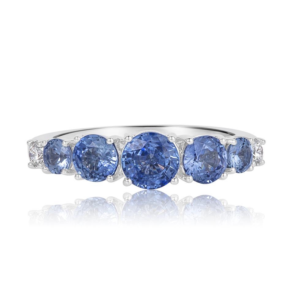 Bonbon 18ct White Gold Sapphire and Diamond Dress Ring Thumbnail Image 2