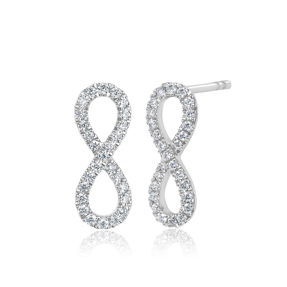 Infinity 18ct White Gold Diamond Earrings 0.16ct Thumbnail Image 0
