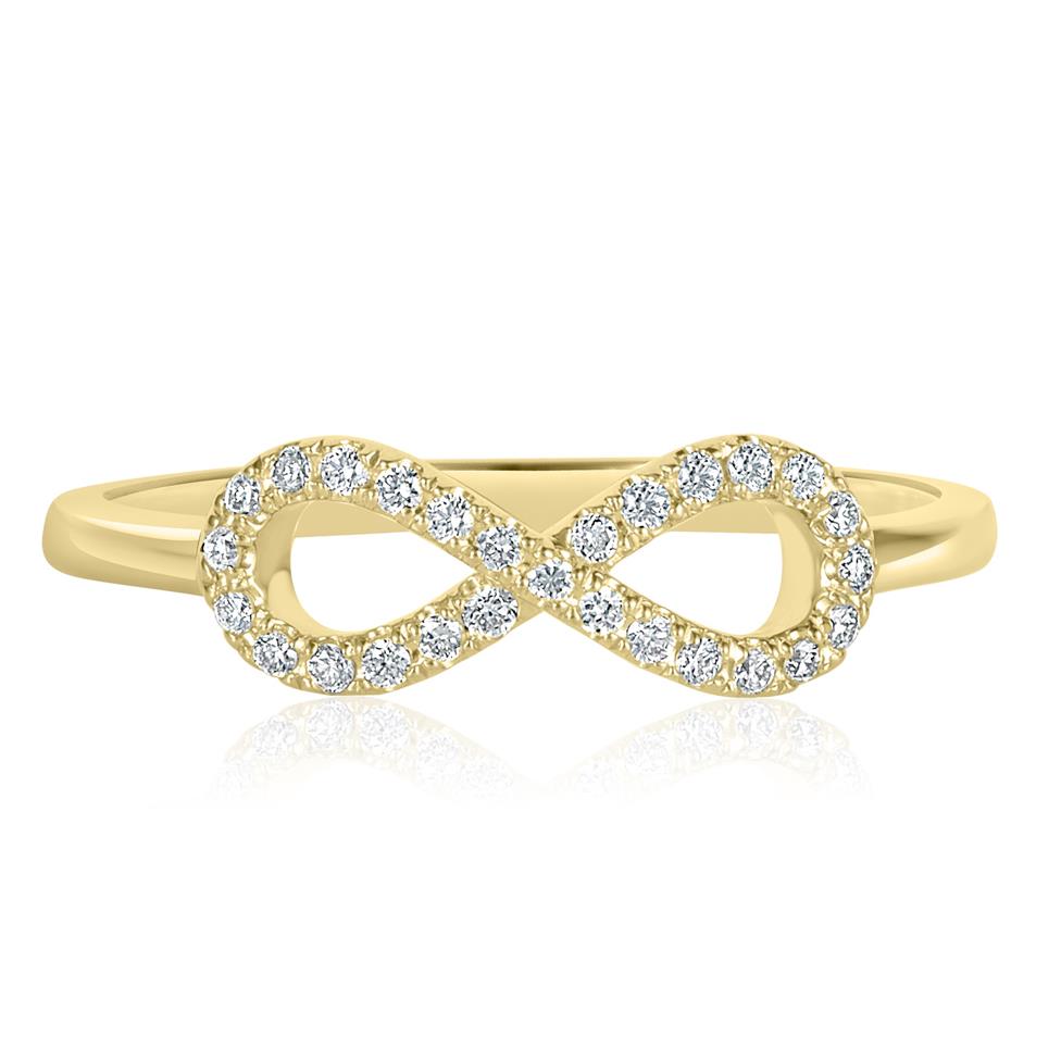 Infinity 18ct Yellow Gold Diamond Dress Ring 0.13ct Thumbnail Image 2