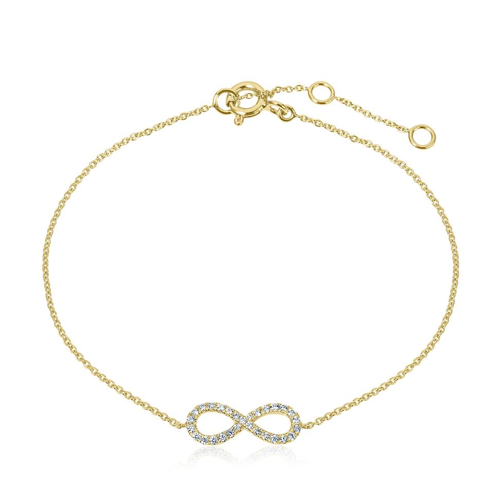 Infinity 18ct Yellow Gold Diamond Bracelet 0.13ct Thumbnail Image 0