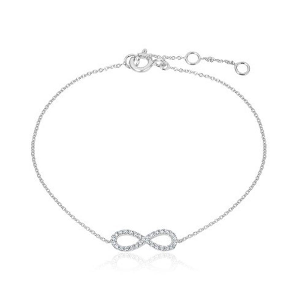 Infinity 18ct White Gold Diamond Bracelet 0.13ct Thumbnail Image 0