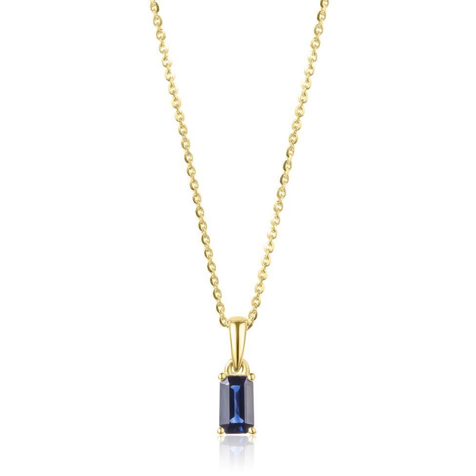 18ct Yellow Gold Sapphire Solitaire Pendant Thumbnail Image 0