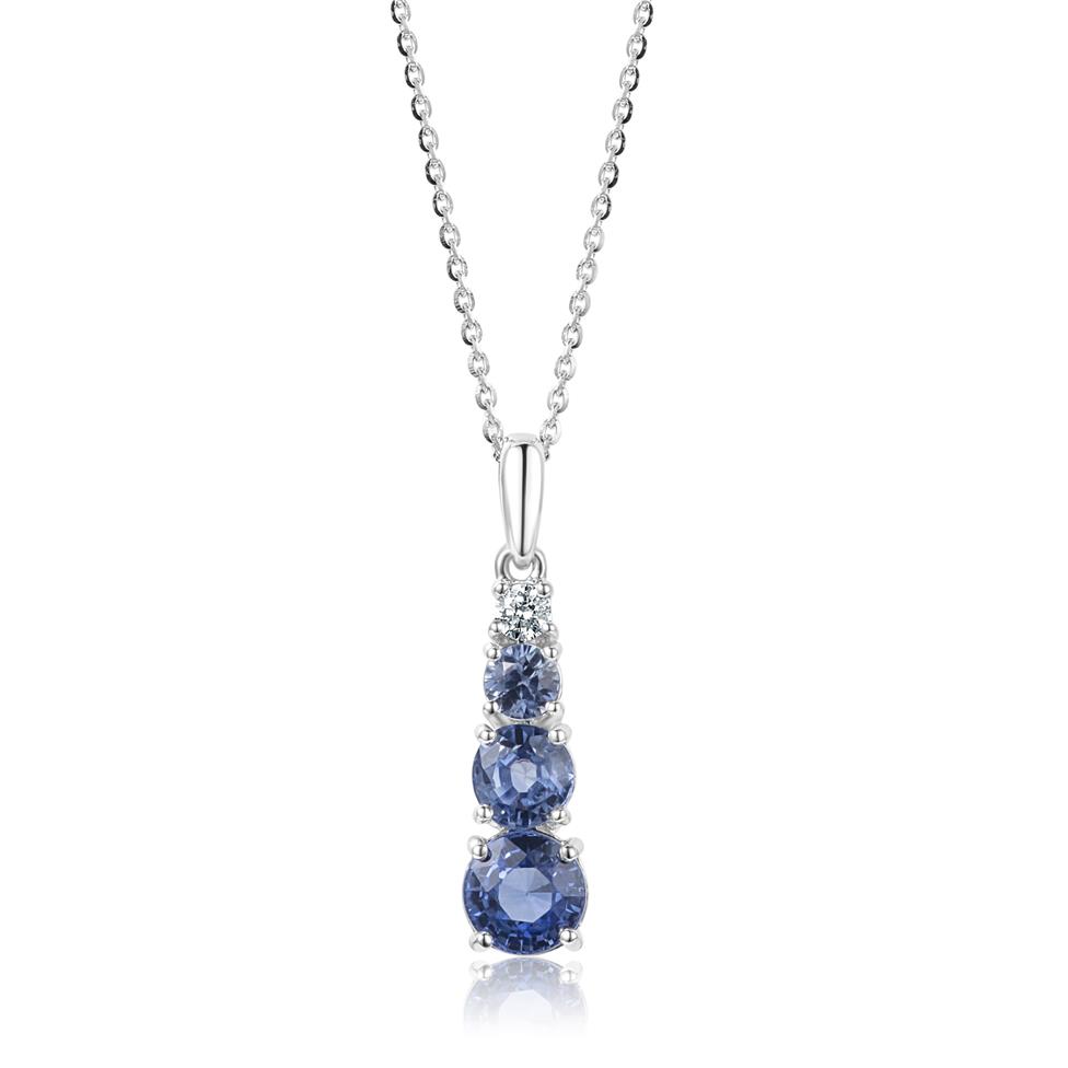 Bonbon 18ct White Gold Sapphire and Diamond Pendant Thumbnail Image 0