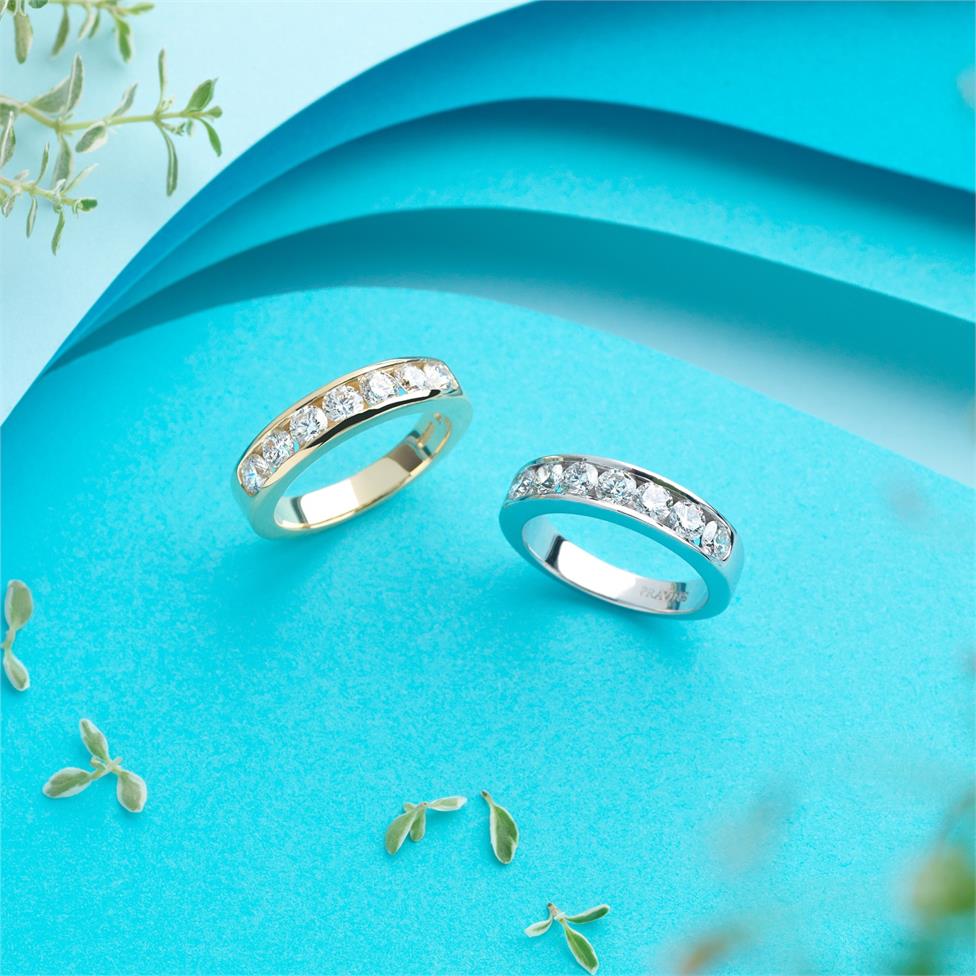 18ct Yellow Gold Diamond Half Eternity Ring 1.00ct Thumbnail Image 1