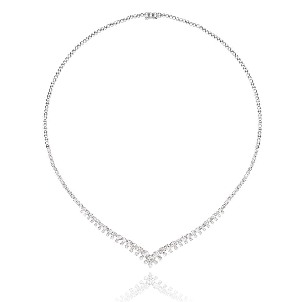 18ct White Gold Diamond Necklace 4.92ct Thumbnail Image 3