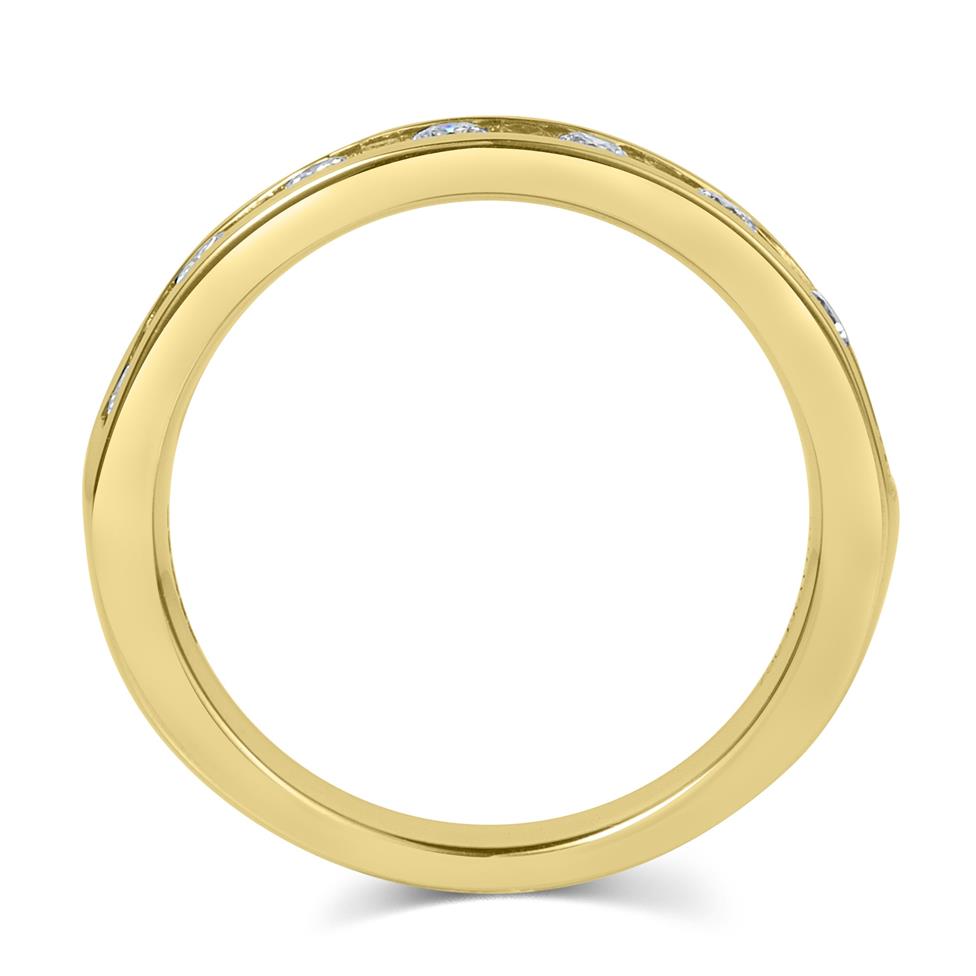 18ct Yellow Gold Alternating Baguette Cut Diamond Half Eternity Ring 0.50ct Thumbnail Image 2