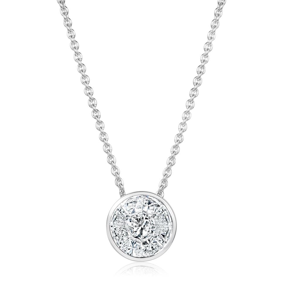 18ct White Gold Illusion Detail Diamond Necklace 0.50ct Thumbnail Image 0