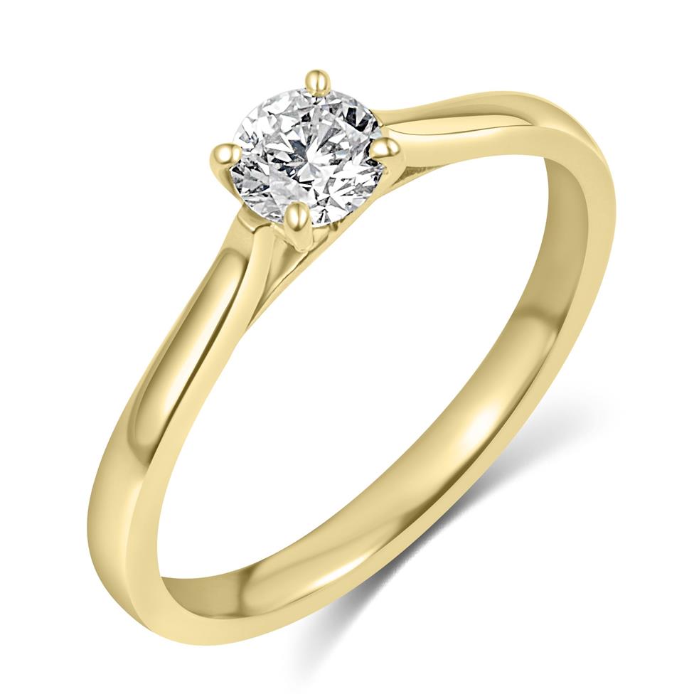 18ct Yellow Gold Diamond Solitaire Engagement Ring 0.35ct Thumbnail Image 0