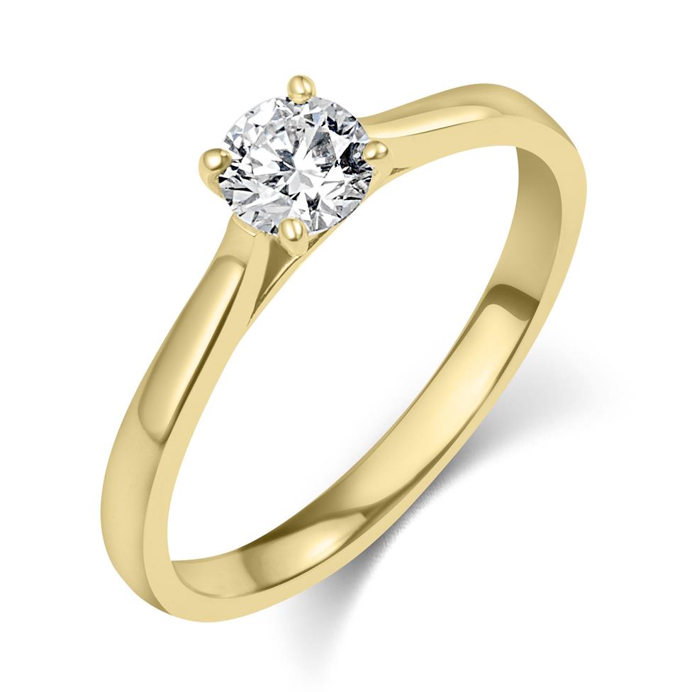 18ct Yellow Gold Diamond Solitaire Engagement Ring 0.40ct Thumbnail Image 0