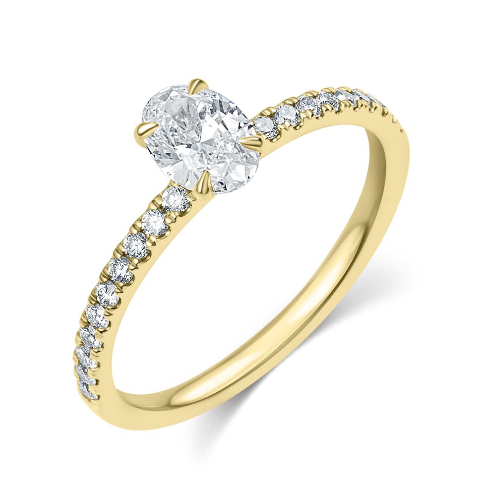 18ct Yellow Gold Oval Cut Diamond Solitaire Engagement Ring 0.50ct Thumbnail Image 0