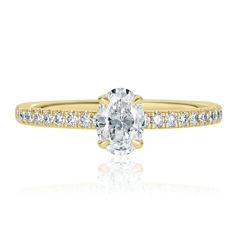 18ct Yellow Gold Oval Cut Diamond Solitaire Engagement Ring 0.50ct Thumbnail Image 1