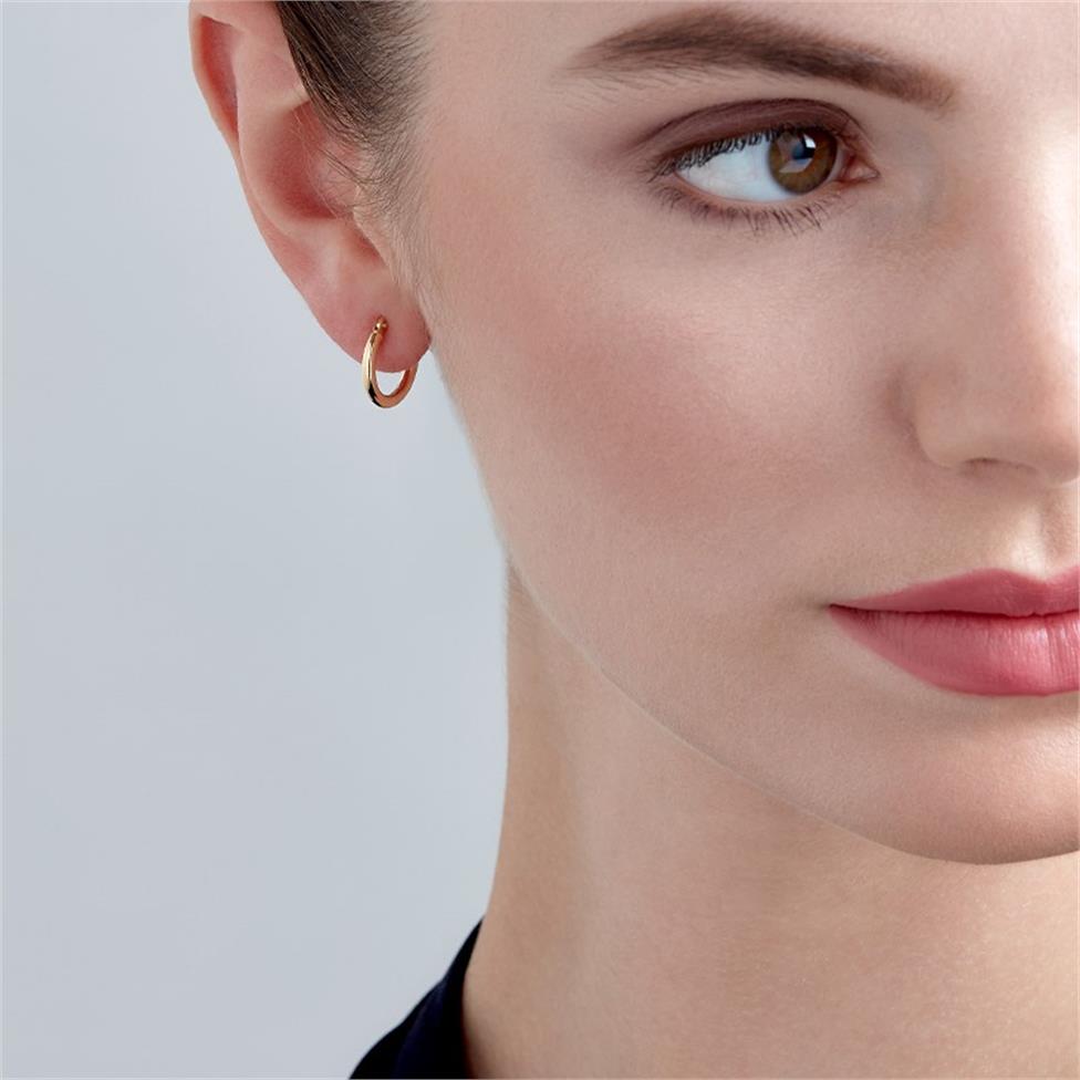 18ct Yellow Gold Hoop Earrings 14mm Thumbnail Image 1