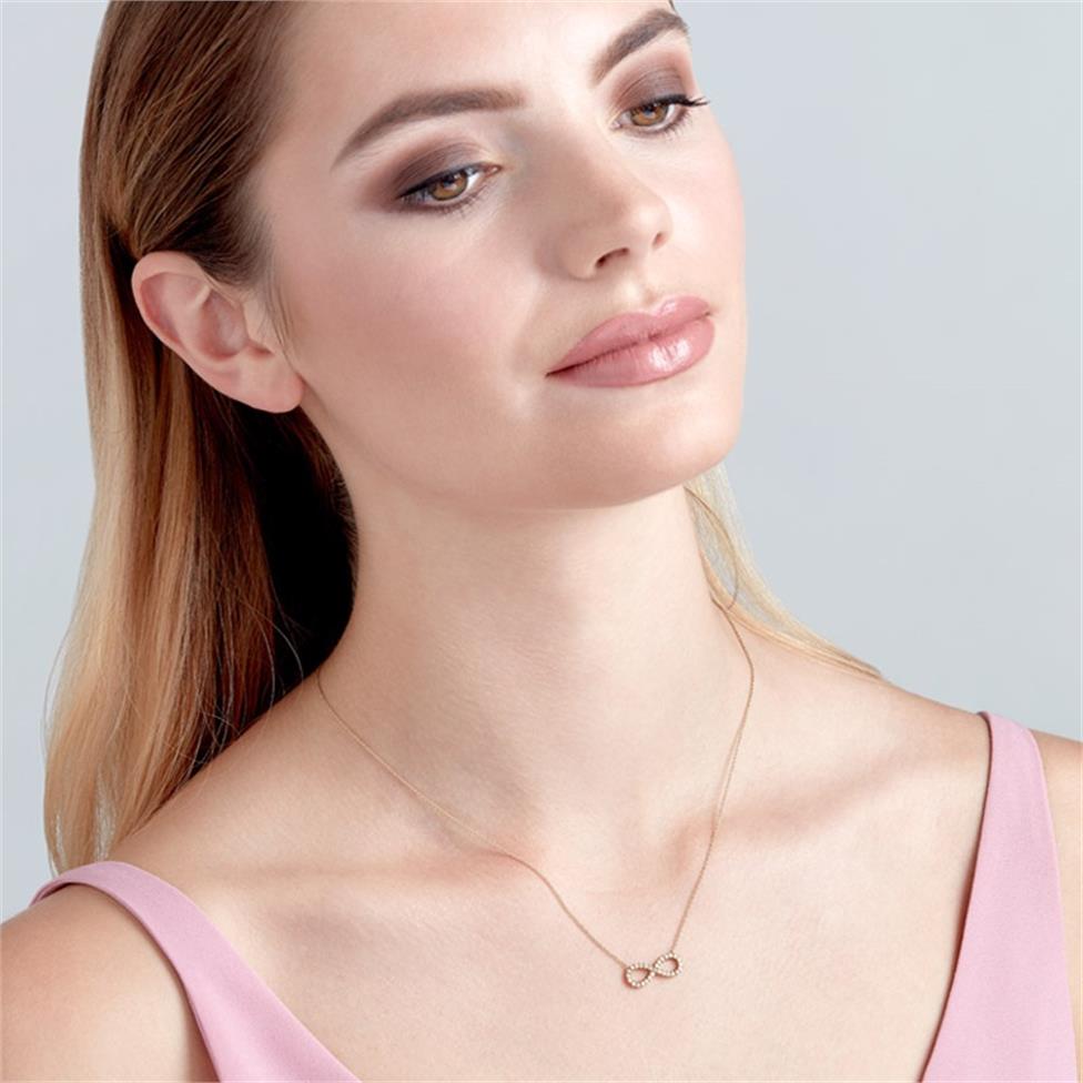 Infinity 18ct Yellow Gold Diamond Necklace 0.19ct Thumbnail Image 2