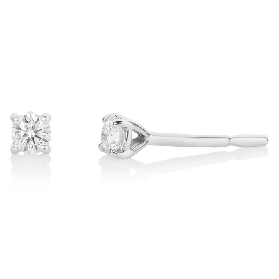 18ct White Gold Diamond Solitaire Stud Earrings 0.20ct Thumbnail Image 0