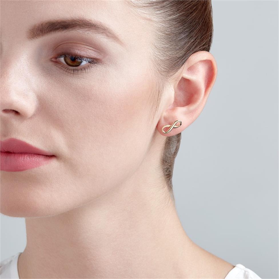Infinity 18ct Yellow Gold Stud Earrings Thumbnail Image 1