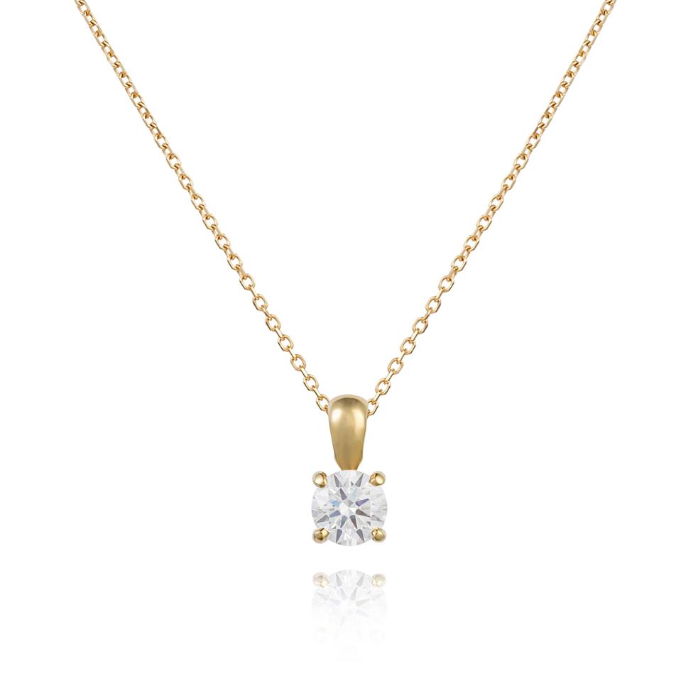 18ct Yellow Gold Classic Design Diamond Solitaire Pendant 0.50ct  Thumbnail Image 0