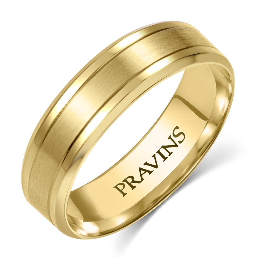 18ct Yellow Gold Brushed Finish Wedding Ring Thumbnail Image 0