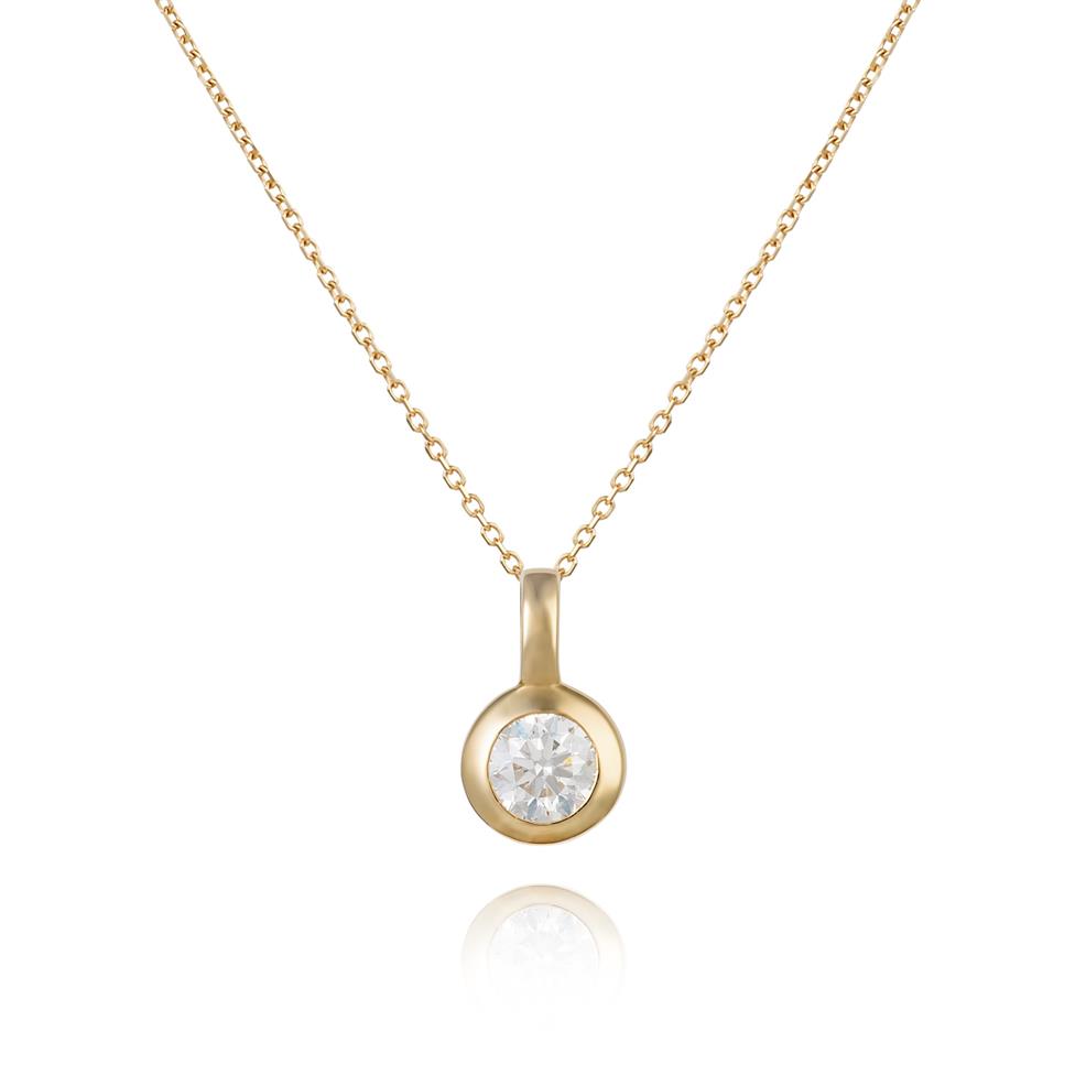 18ct Yellow Gold Diamond Solitaire Pendant 0.35ct Thumbnail Image 0