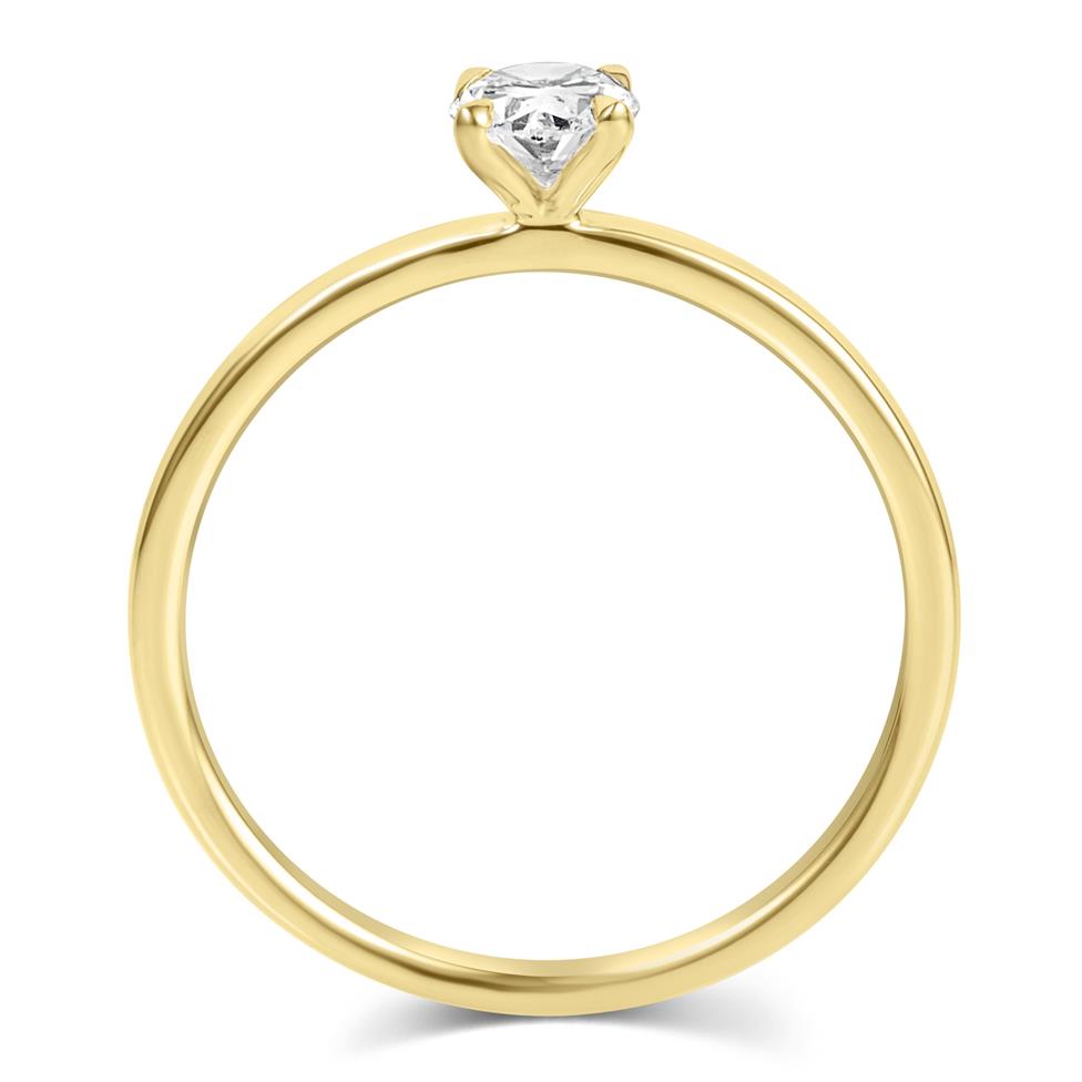 18ct Yellow Gold Oval Cut Diamond Solitaire Engagement Ring 0.50ct Thumbnail Image 2