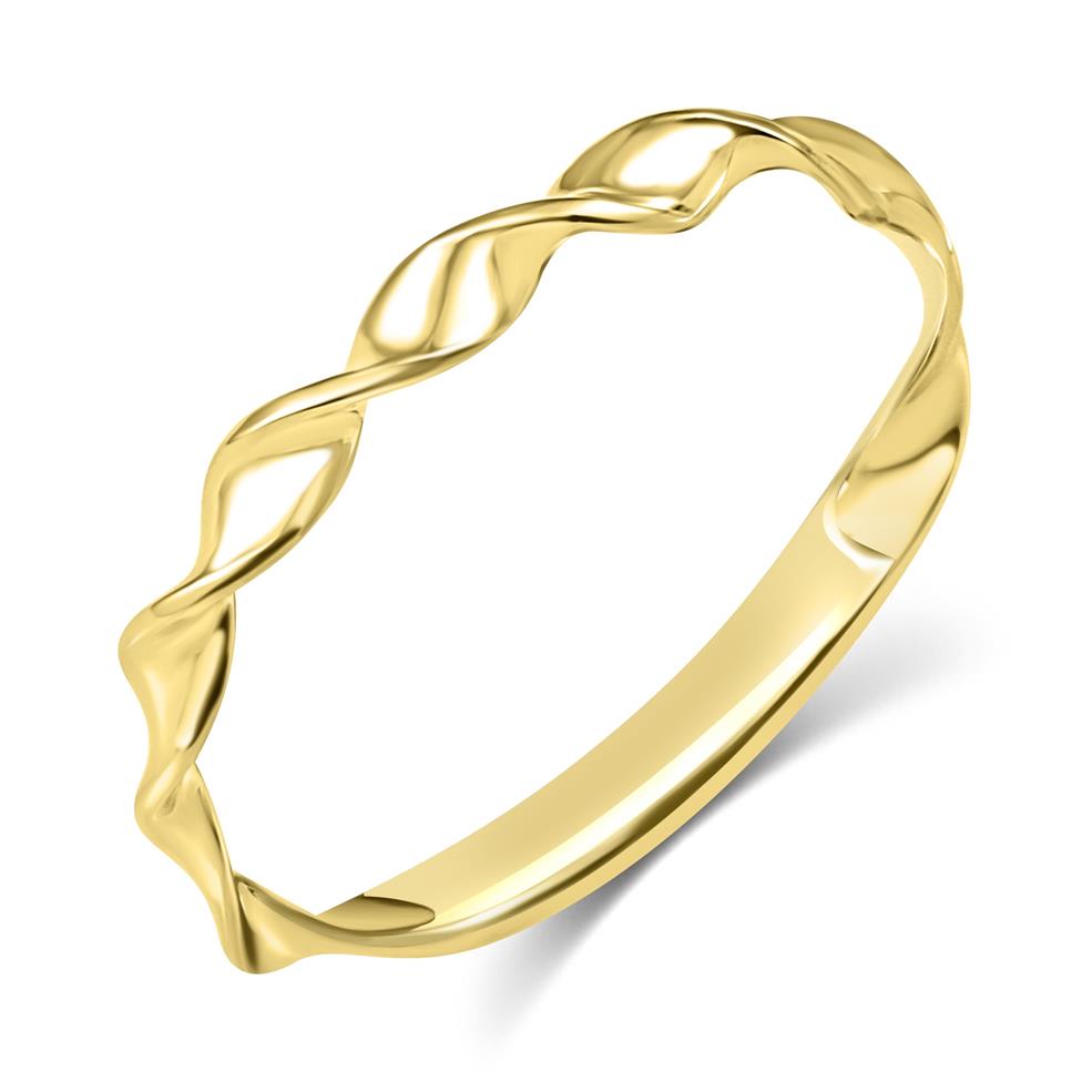 18ct Yellow Gold Twist Design Dress Ring  Thumbnail Image 0