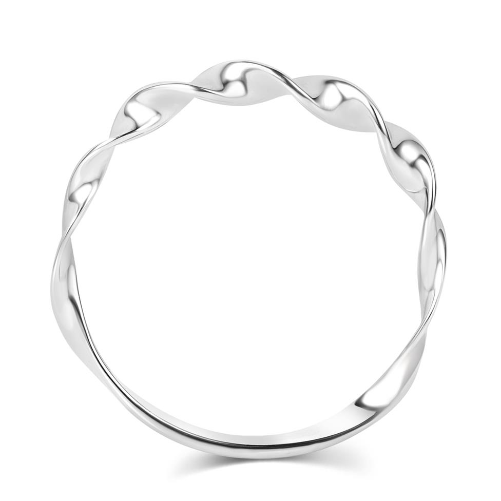 18ct White Gold Twist Design Dress Ring Thumbnail Image 2