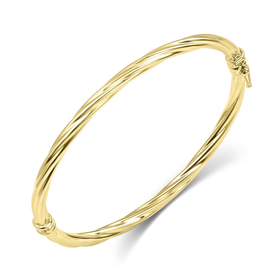 18ct Yellow Gold Twist Design Bangle Thumbnail Image 0