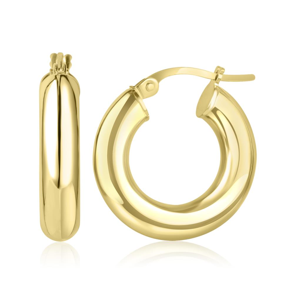 18ct Yellow Gold Hoop Earrings 18mm Thumbnail Image 0