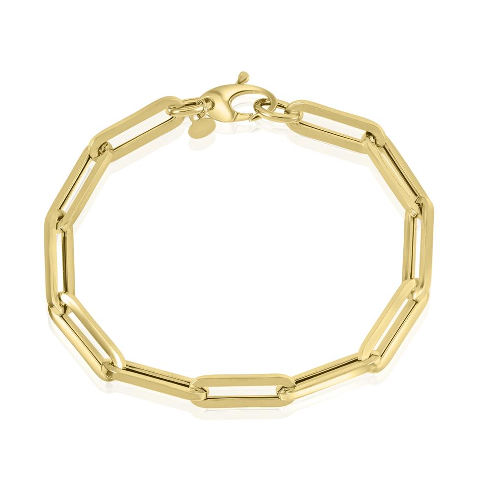 18ct Yellow Gold Paperlink Bracelet 19cm Thumbnail Image 0