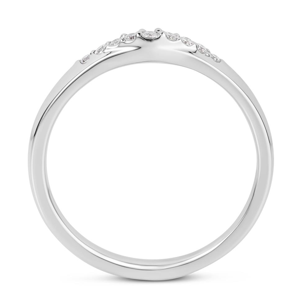 Platinum Diamond Set Shaped Wedding Ring 0.10ct Thumbnail Image 2