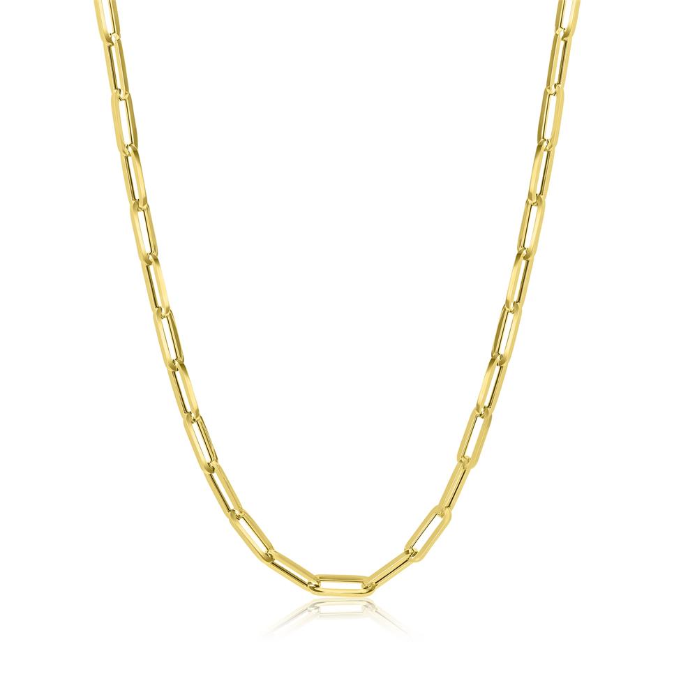 18ct Yellow Gold Paperlink Necklace 45cm Thumbnail Image 0