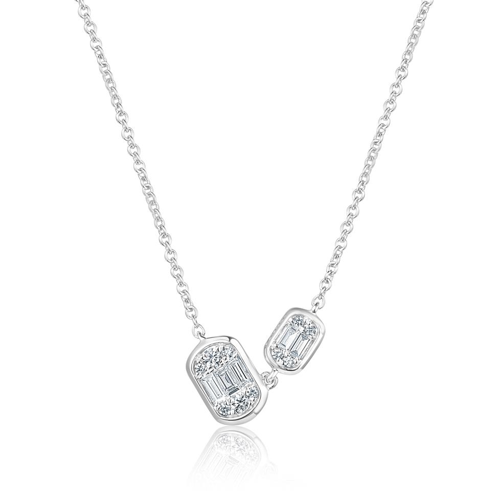18ct White Gold Illusion Set Diamond Necklace 0.21ct Thumbnail Image 0