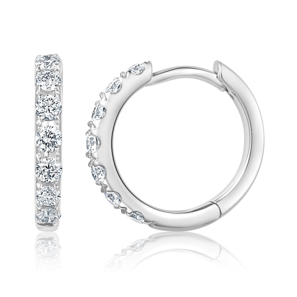 18ct White Gold Huggie Hoop Earrings 0.23ct Thumbnail Image 0