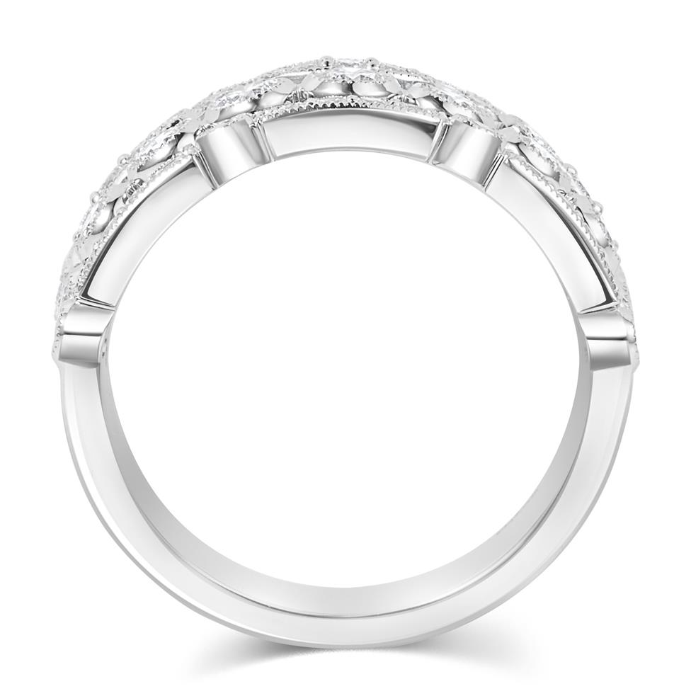 18ct White Gold Four Row Vintage Style Diamond Dress Ring 1.65ct Thumbnail Image 2