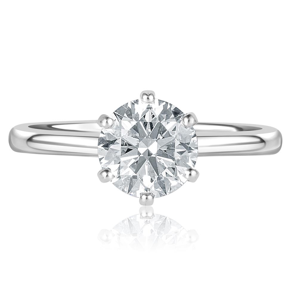 Platinum Six Claw Diamond Solitaire Engagement Ring 1.50ct Thumbnail Image 1