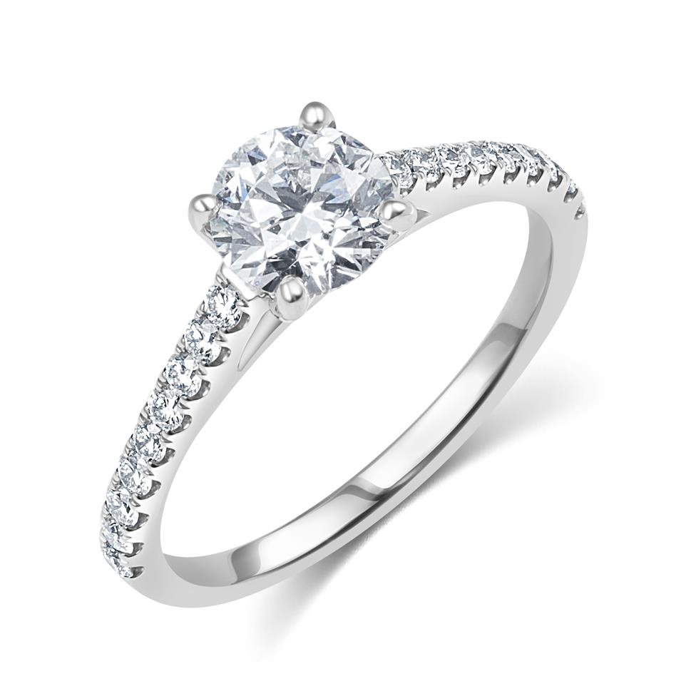Platinum Diamond Solitaire Engagement Ring 1.30ct Thumbnail Image 0