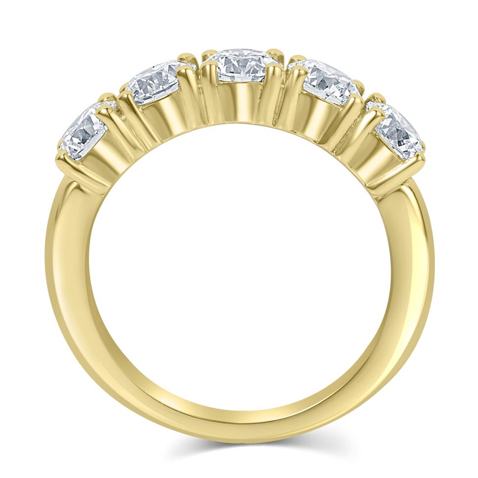 18ct Yellow Gold Five Stone Diamond Engagement Ring 2.00ct Thumbnail Image 2