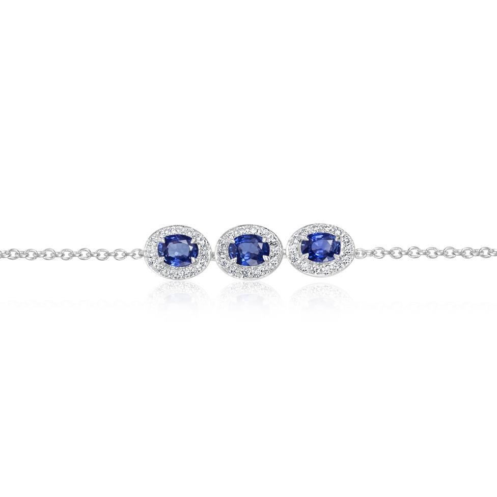 Camellia 18ct White Gold Sapphire and Diamond Bracelet Thumbnail Image 2