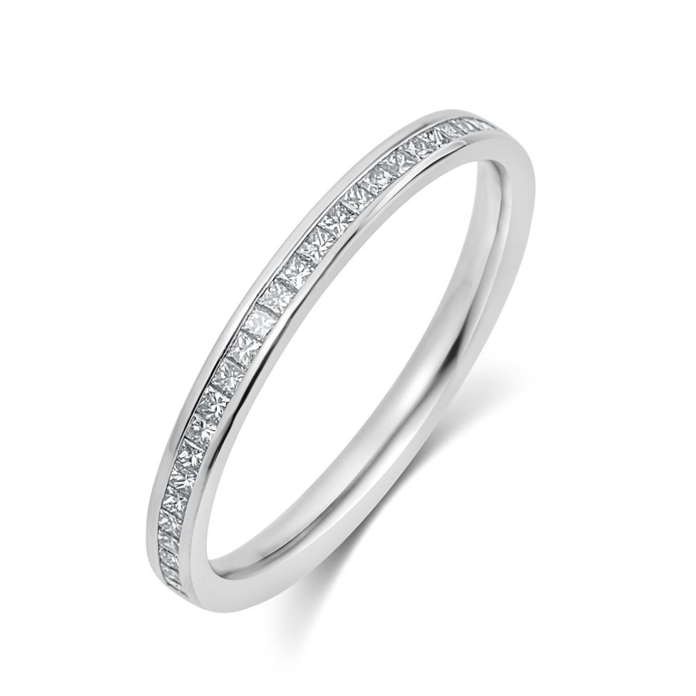 Platinum Princess Cut Diamond Channel Set Eternity Ring 0.25ct Thumbnail Image 0