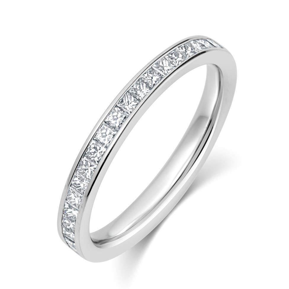 Platinum Princess Cut Diamond Channel Set Eternity Ring 0.50ct Thumbnail Image 0